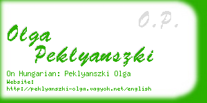 olga peklyanszki business card